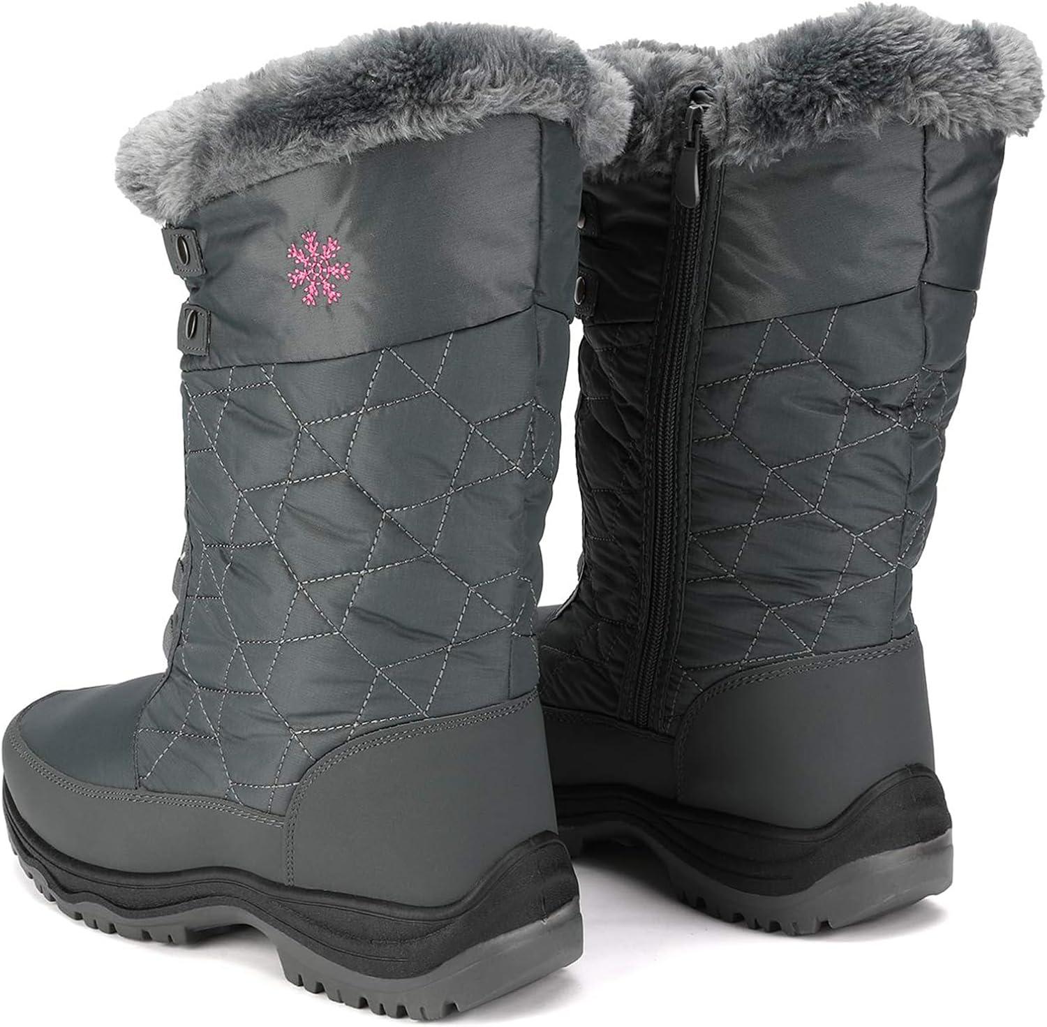imageDREAM PAIRS Womens Warm Faux Fur Lined MidCalf Winter Snow BootsGooseGrey