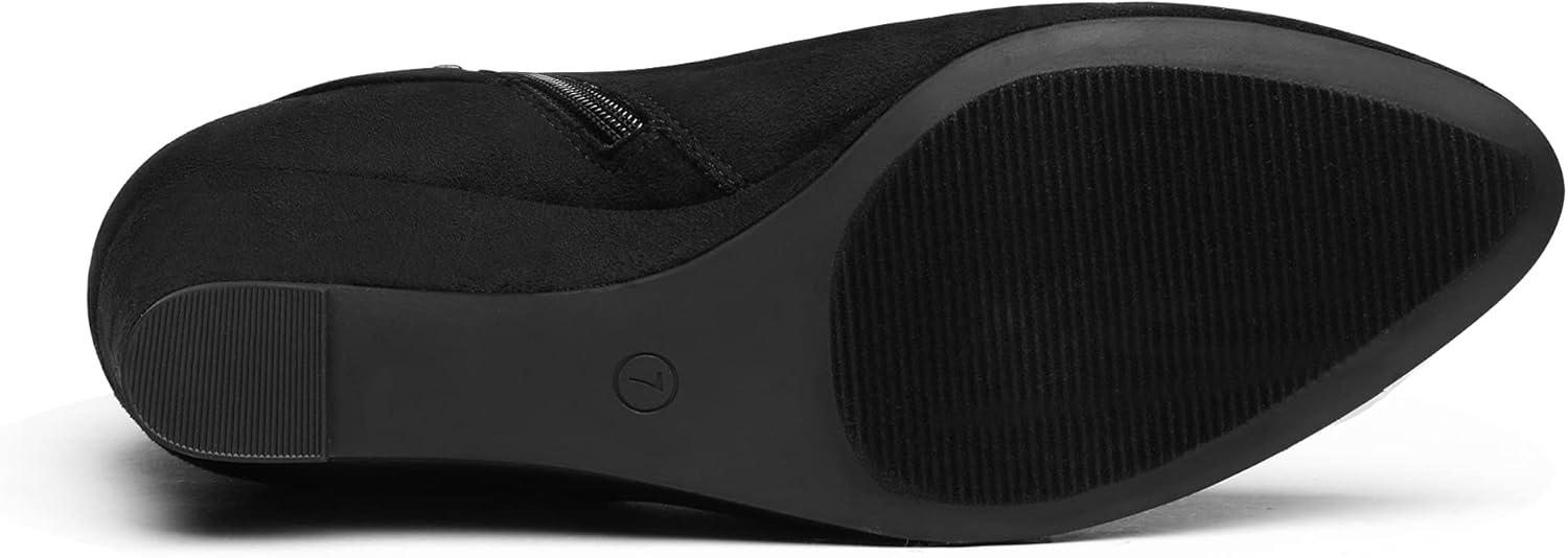 imageDREAM PAIRS Womens Wedge Ankle Boots Fall Low Heel Short Booties ShoesBlack
