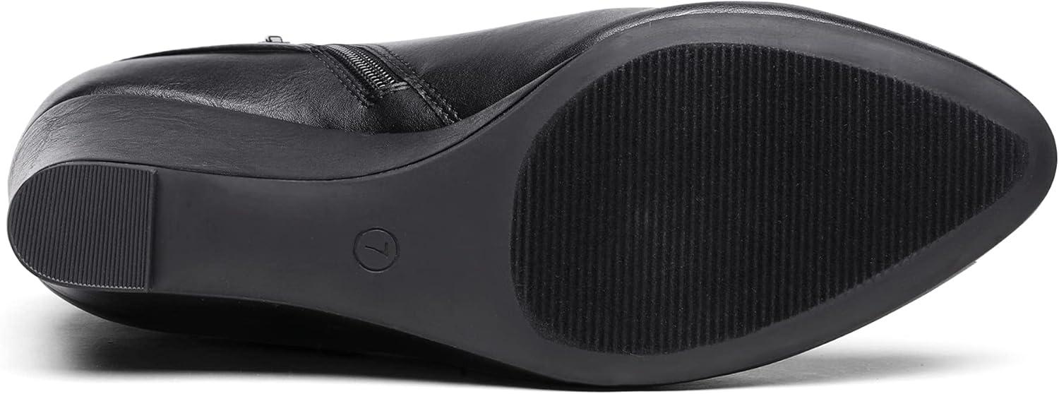 imageDREAM PAIRS Womens Wedge Ankle Boots Fall Low Heel Short Booties ShoesBlackPu