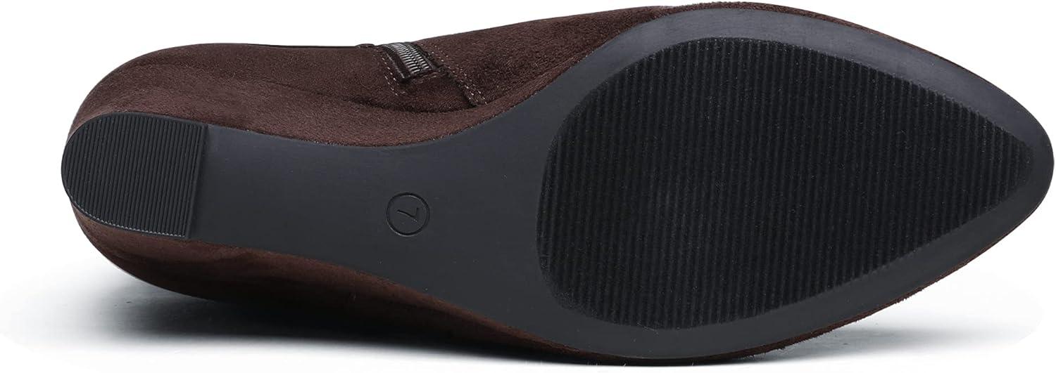 imageDREAM PAIRS Womens Wedge Ankle Boots Fall Low Heel Short Booties ShoesBrown