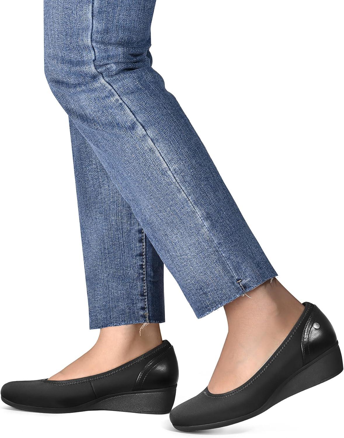 imageDREAM PAIRS Womens Wedge Shoes Closed Toe Low Heel Pumps Comfotable Dress ShoesBlacklycra