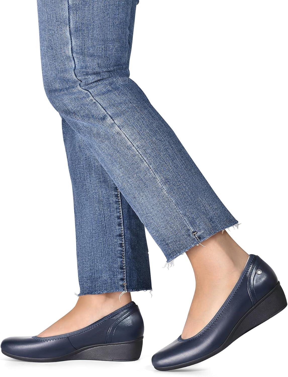 imageDREAM PAIRS Womens Wedge Shoes Closed Toe Low Heel Pumps Comfotable Dress ShoesNavypu