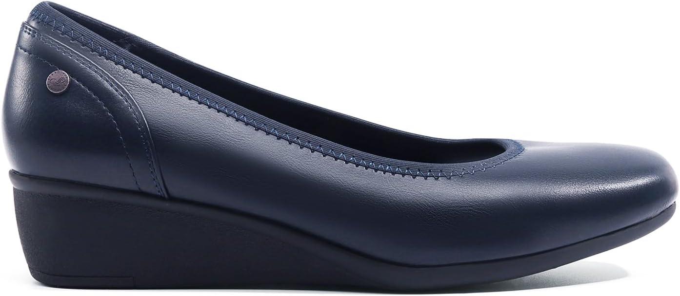 imageDREAM PAIRS Womens Wedge Shoes Closed Toe Low Heel Pumps Comfotable Dress ShoesNavypu