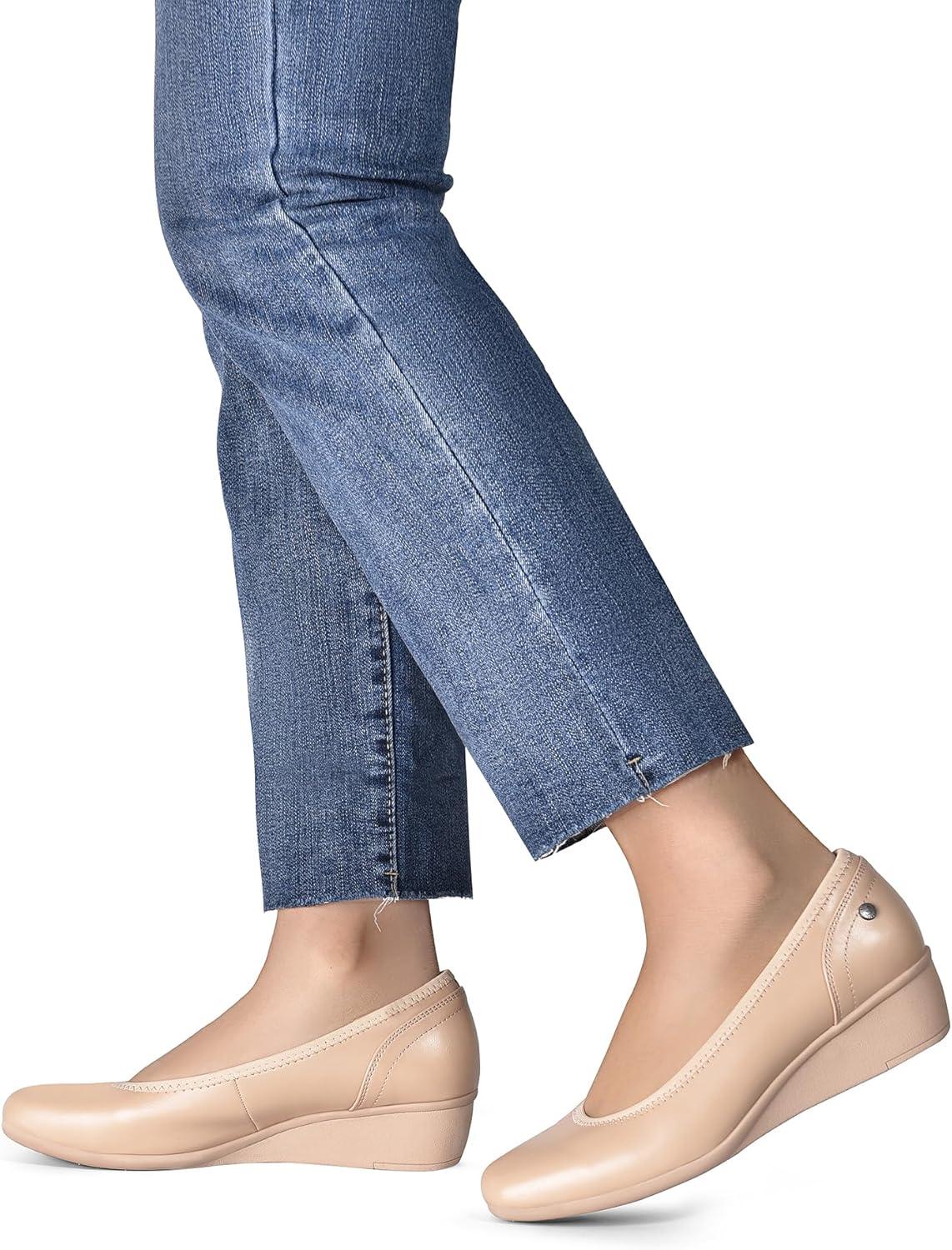 imageDREAM PAIRS Womens Wedge Shoes Closed Toe Low Heel Pumps Comfotable Dress ShoesNudepu