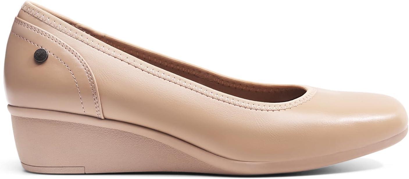 imageDREAM PAIRS Womens Wedge Shoes Closed Toe Low Heel Pumps Comfotable Dress ShoesNudepu