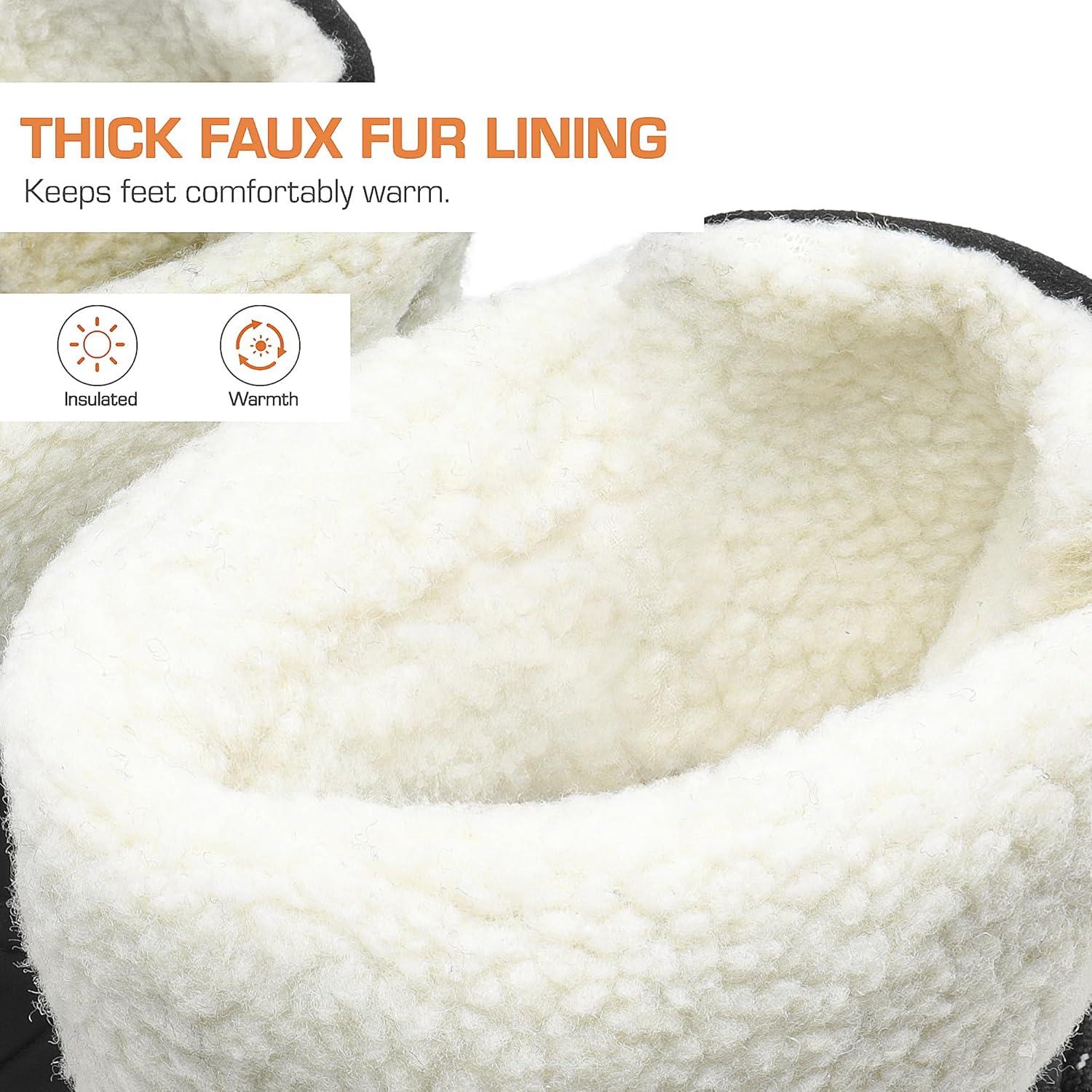 imageDREAM PAIRS Womens Winter Duck Boots Mid Calf Warm Insulated Faux Fur Lined Waterproof Lace Up Snow BootsBlack