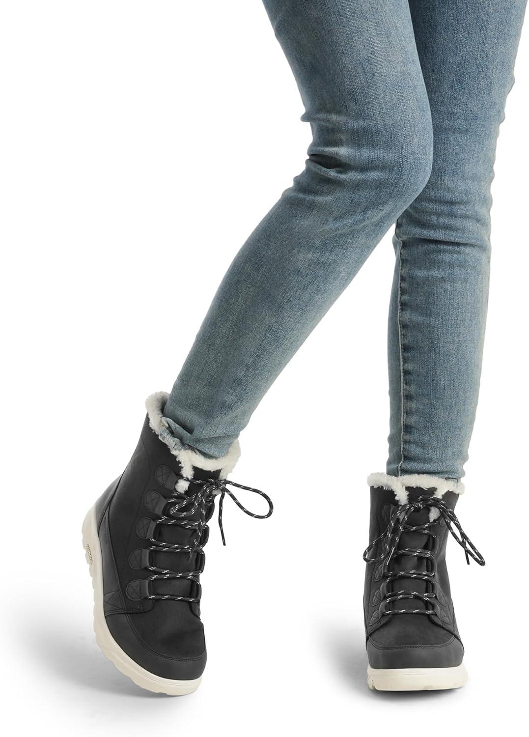 imageDREAM PAIRS Womens Winter Snow Boots Lace Up Warm Comfortable Faux Fur Lining Outdoor Ankle BootiesDark Grey