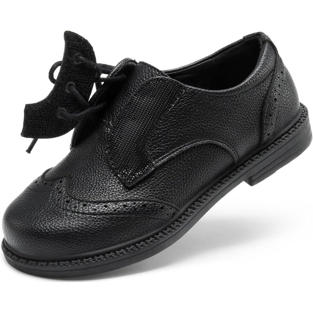 imageDREAM PAIRS Boys Girls Dress Shoes Kids School Uniform Formal Casual Oxfords for Toddler Little KidBlack