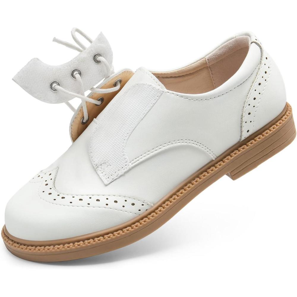 imageDREAM PAIRS Boys Girls Dress Shoes Kids School Uniform Formal Casual Oxfords for Toddler Little KidWhite