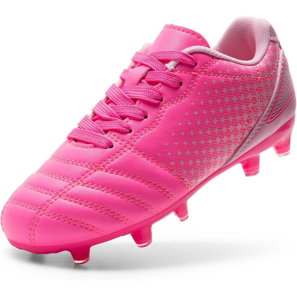 imageDREAM PAIRS Boys Girls Outdoor Sport Football Shoes Soccer Cleats for LittleBig KidHot Pink