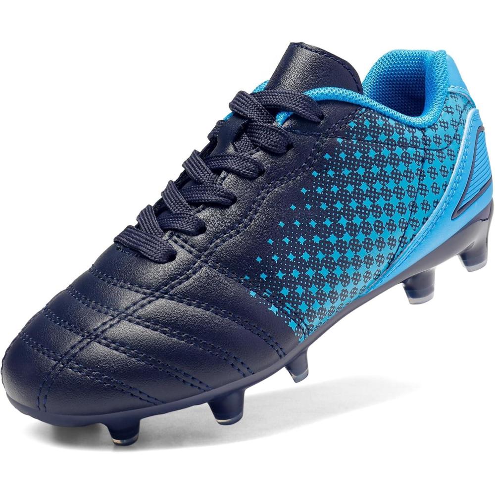imageDREAM PAIRS Boys Girls Outdoor Sport Football Shoes Soccer Cleats for LittleBig KidNavyBlue