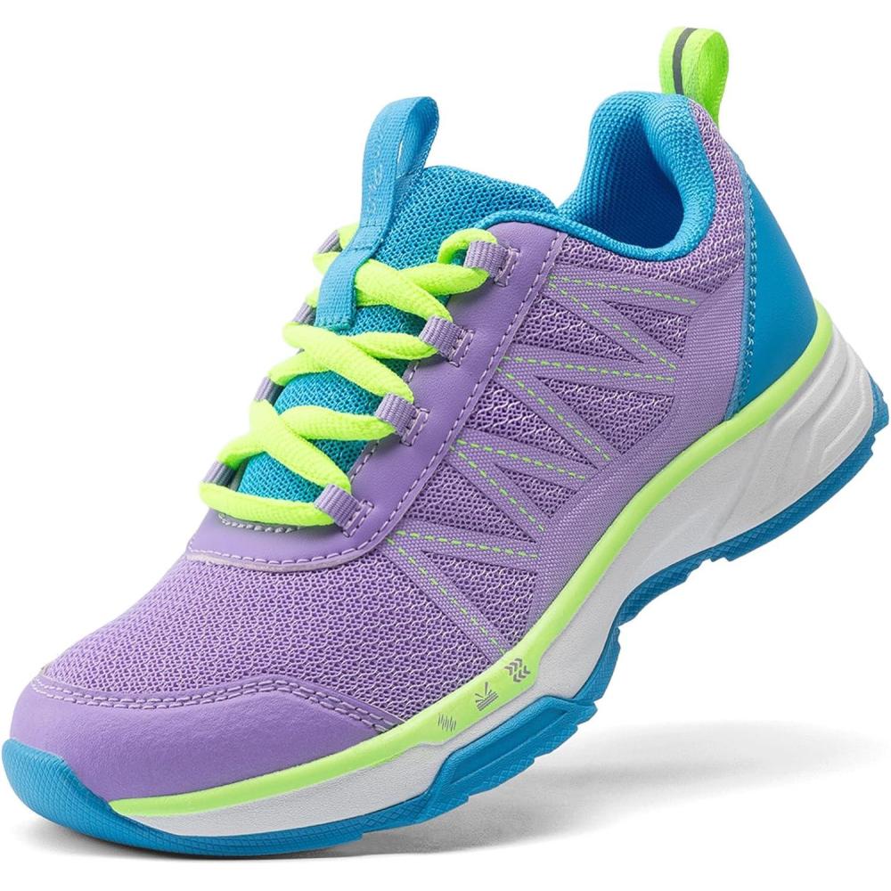 imageDREAM PAIRS Boys Girls Shoes Kids DuraPlay Tennis Footwear Non Slip Athletic Running Walking Lightweight Lace Up Sneakers for LittleBig KidPurpleBlue