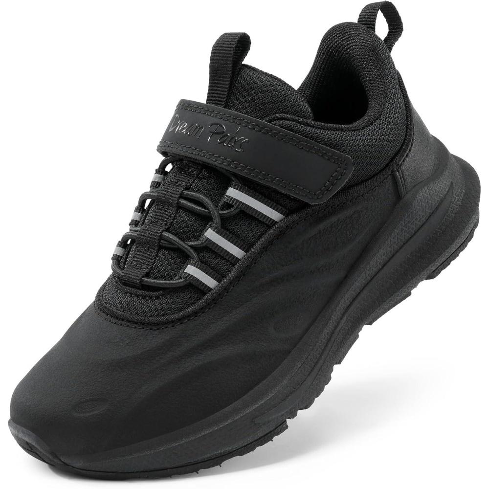 imageDREAM PAIRS Boys Girls Shoes Kids DuraPlay Tennis Running Athletic Protective Walking Sneakers for LittleBig KidAll Black