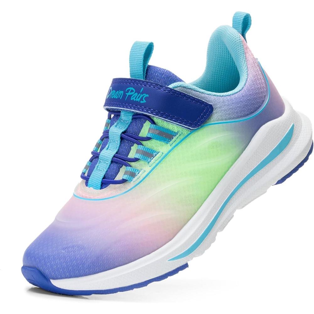 imageDREAM PAIRS Boys Girls Shoes Kids DuraPlay Tennis Running Athletic Protective Walking Sneakers for LittleBig KidRainbow