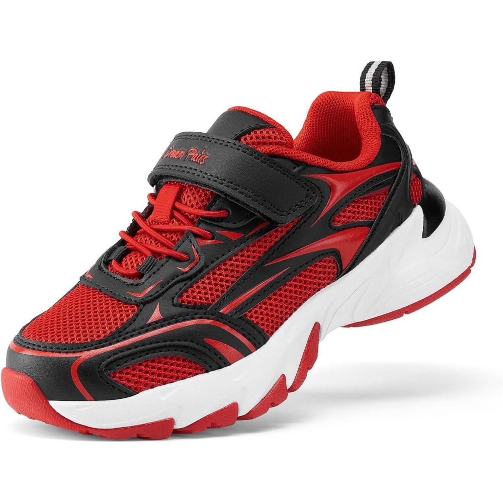 imageDREAM PAIRS Boys Girls Shoes Kids Tennis Athletic Running Footwear Breathable Walking Sneakers for LittleBig KidRedBlack