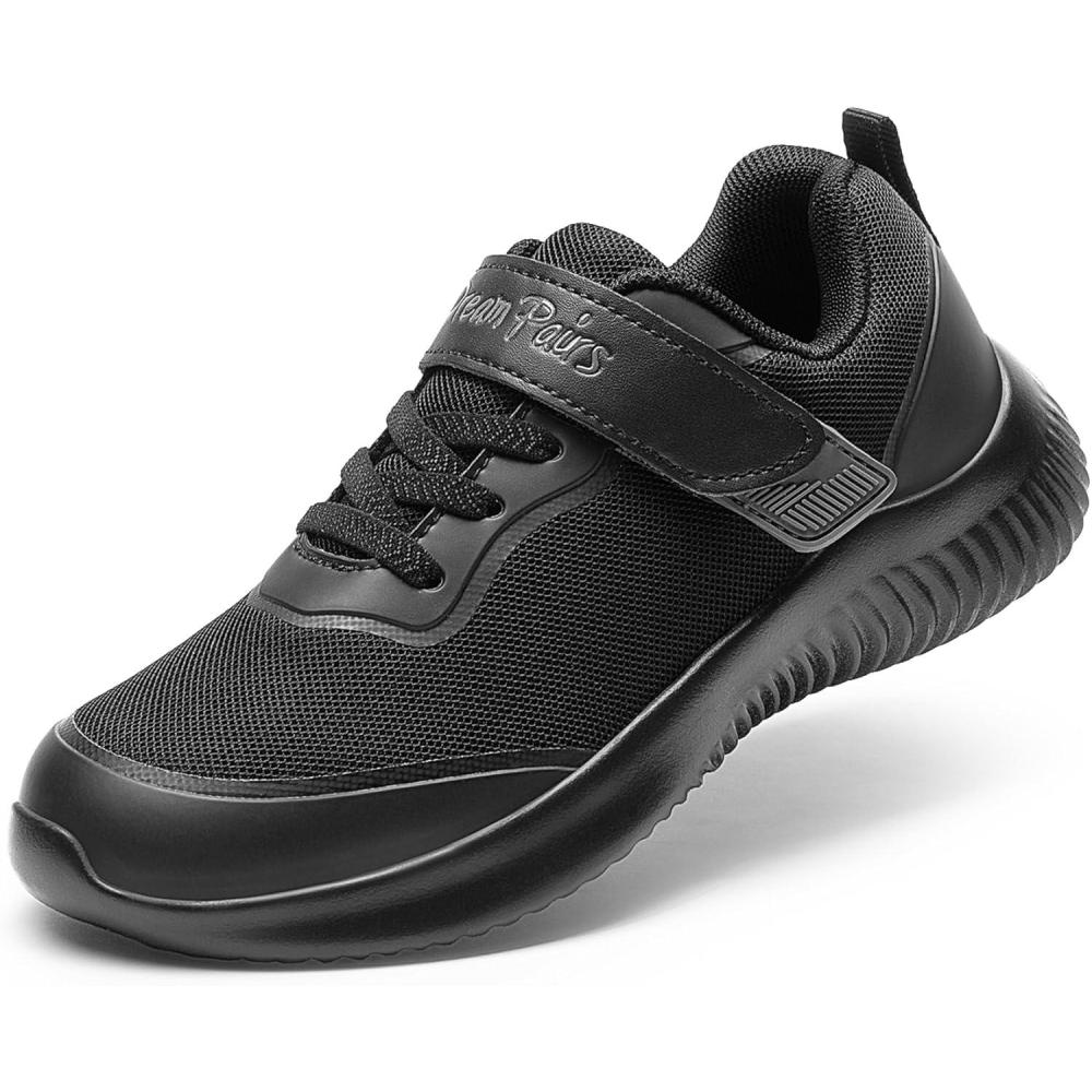 imageDREAM PAIRS Boys Girls Shoes Kids Tennis EZOns BreezeRunners Running SneakersBlack Monochrome