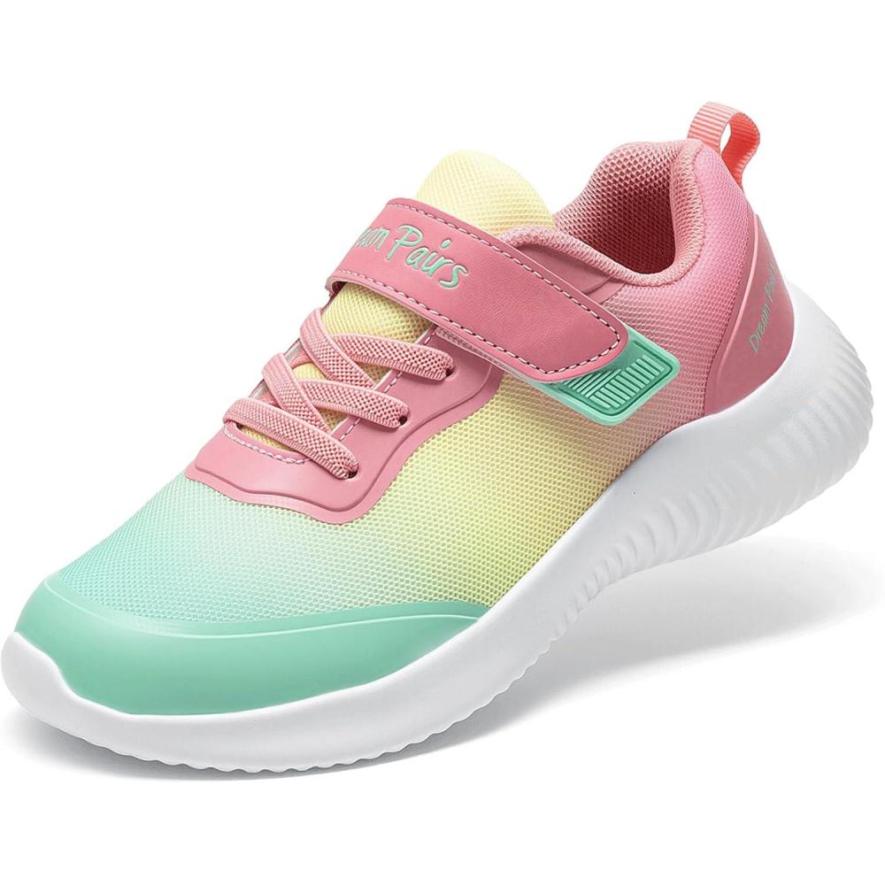 imageDREAM PAIRS Boys Girls Shoes Kids Tennis EZOns BreezeRunners Running SneakersGreenYellowPink