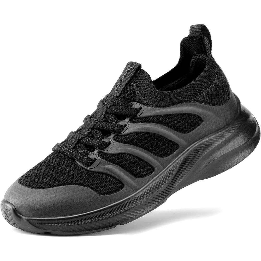 imageDREAM PAIRS Boys Girls Shoes Kids Tennis Slip on Footwear Running Athletic Sports School SneakersBlack