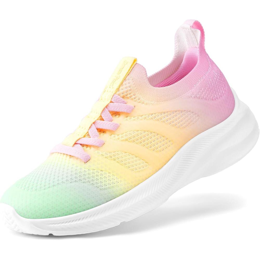 imageDREAM PAIRS Boys Girls Shoes Kids Tennis Slip on Footwear Running Athletic Sports School SneakersGreenYellowPurple