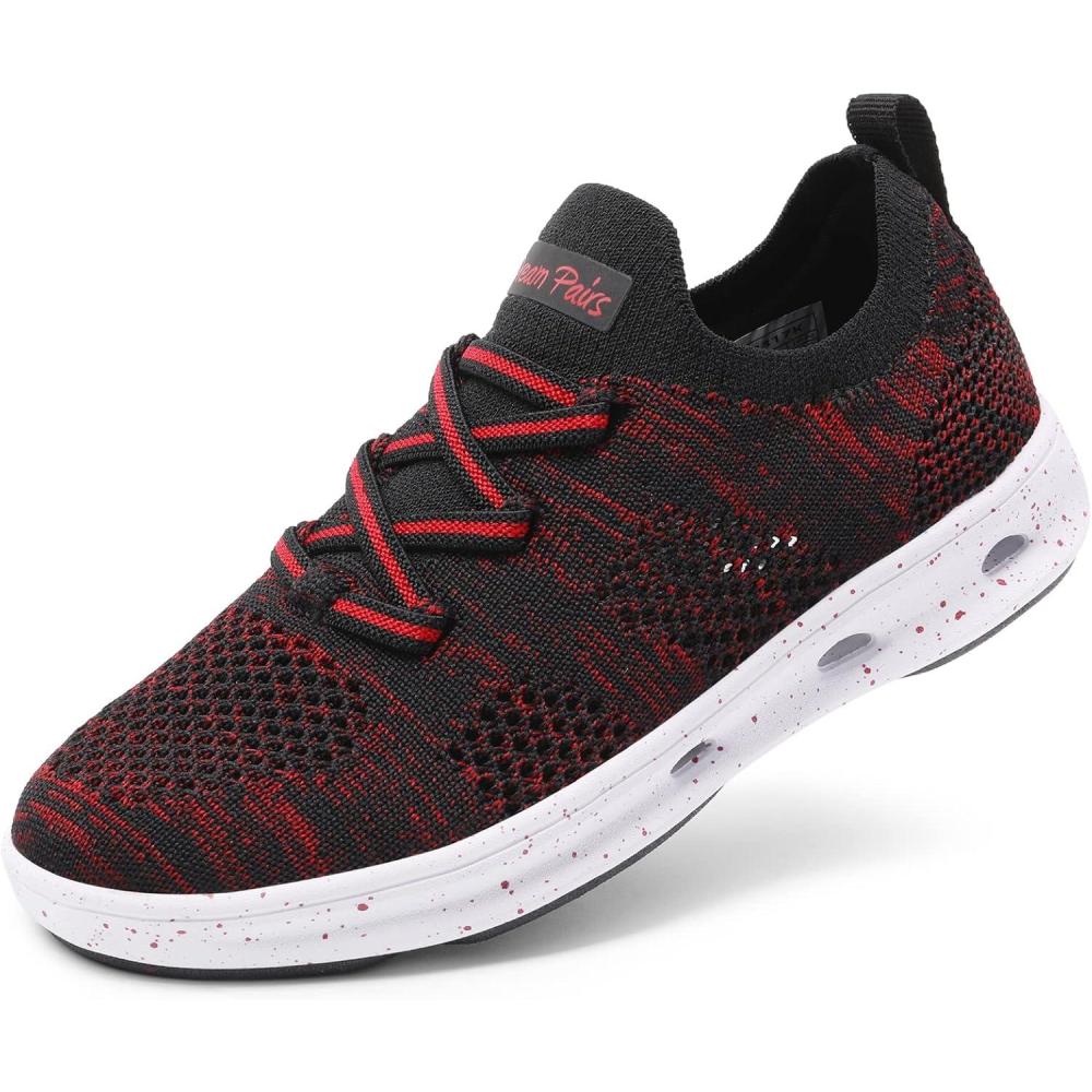 imageDREAM PAIRS Boys Girls Sneakers Kids Slipon Quick Dry Lightweight Aqua Water ShoesBlackRed
