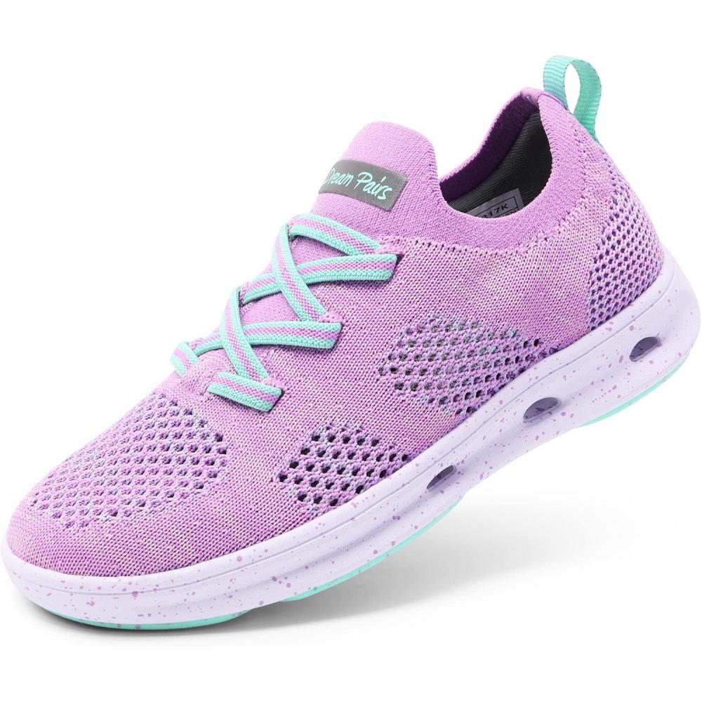imageDREAM PAIRS Boys Girls Sneakers Kids Slipon Quick Dry Lightweight Aqua Water ShoesPurpleGreen