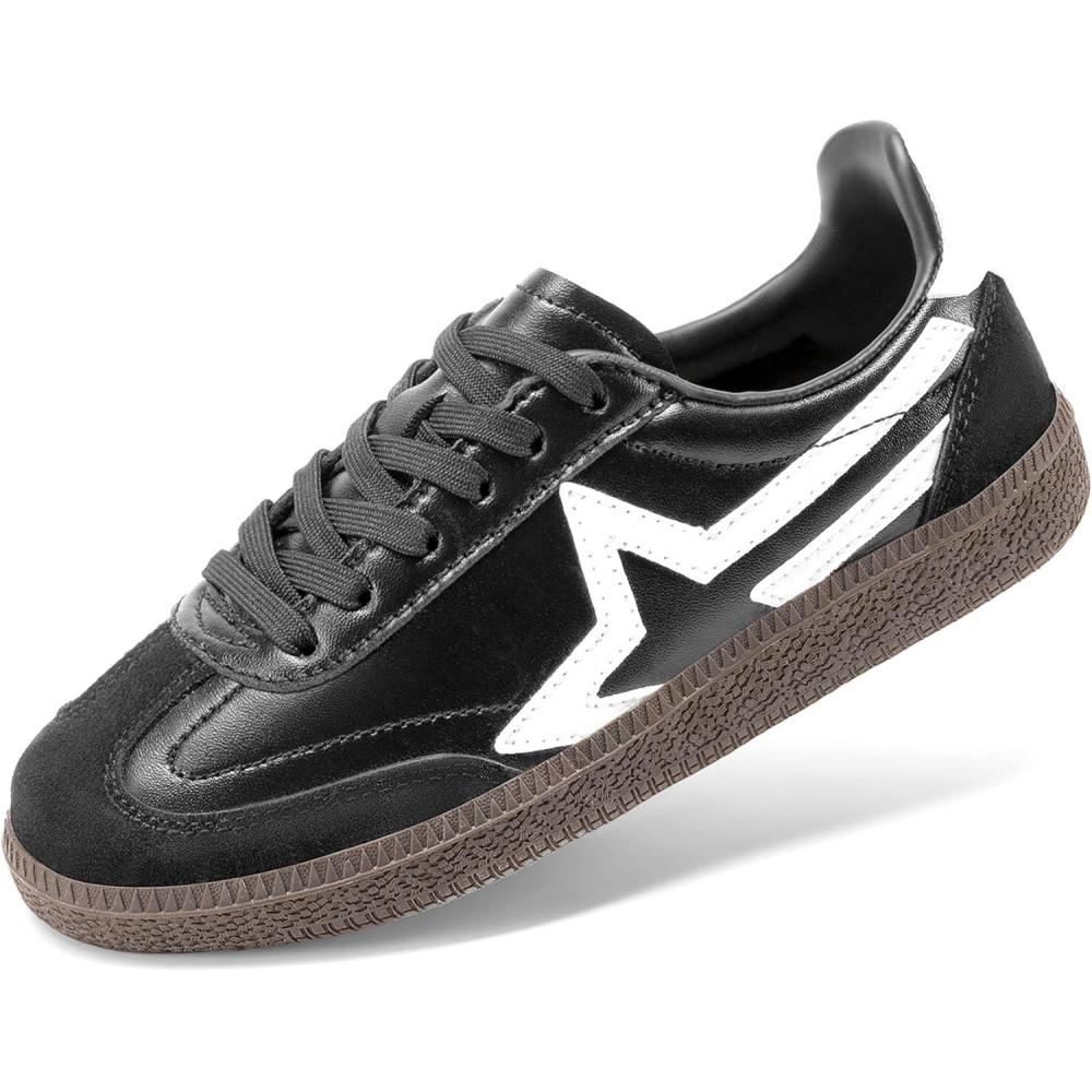 imageDREAM PAIRS Boys Girls Sneakers Retro Classic Casual Tennis Shoes Lightweight School Walking Low Top Lace Up Footwear for LittleBig KidBlack