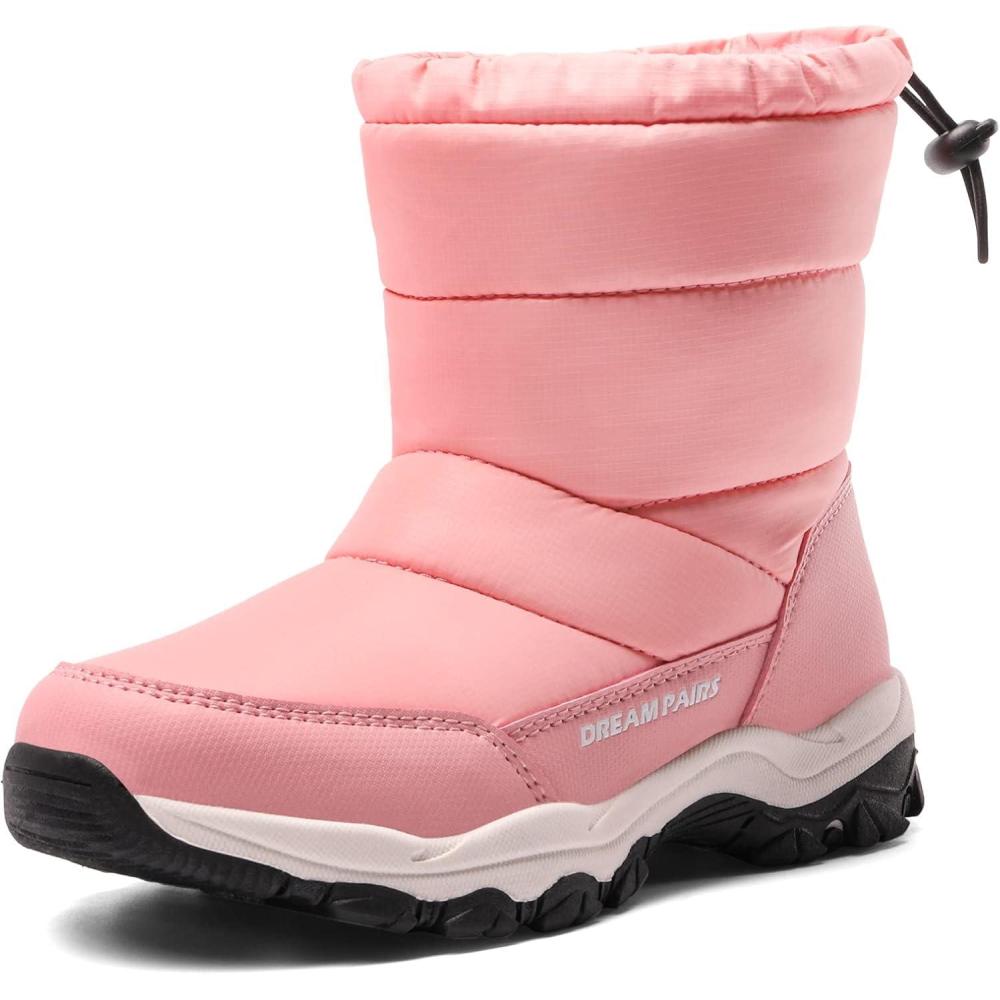 imageDREAM PAIRS Boys Girls Snow Boots Lightweight Slip Resistant Mid Calf Winter Shoes for LittleBig KidPink