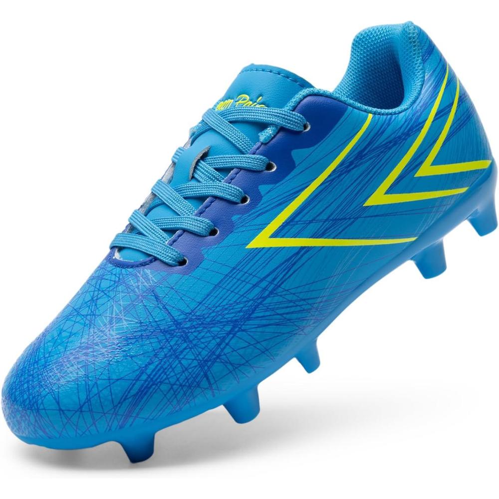 imageDREAM PAIRS Boys Girls Soccer Cleats Kids Youth Firm Ground Football Shoes for LittleBig KidBlue