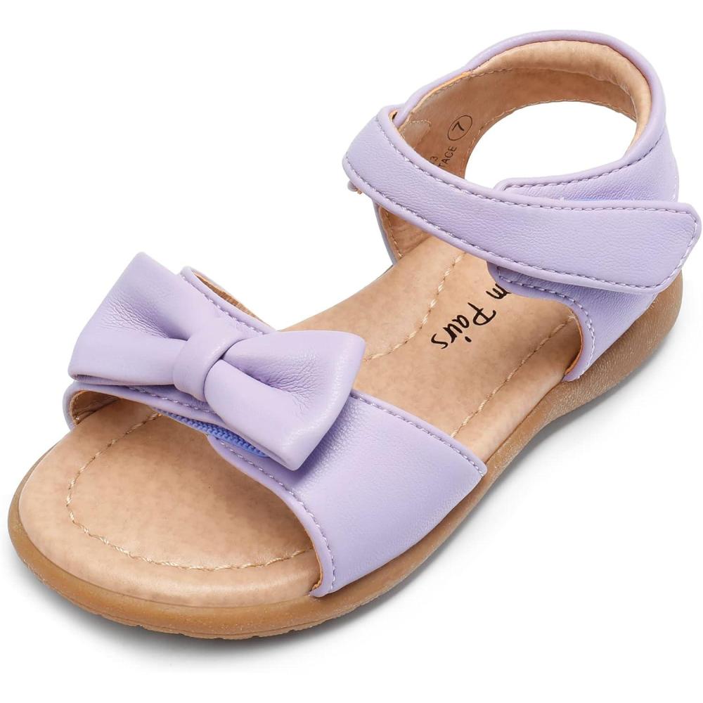 imageDREAM PAIRS Girls Sandals Fashion Bow Summer Shoes for ToddlerLittle KidLightPurple