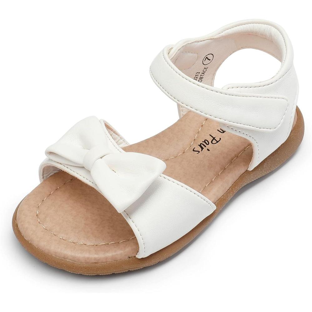 imageDREAM PAIRS Girls Sandals Fashion Bow Summer Shoes for ToddlerLittle KidWhite
