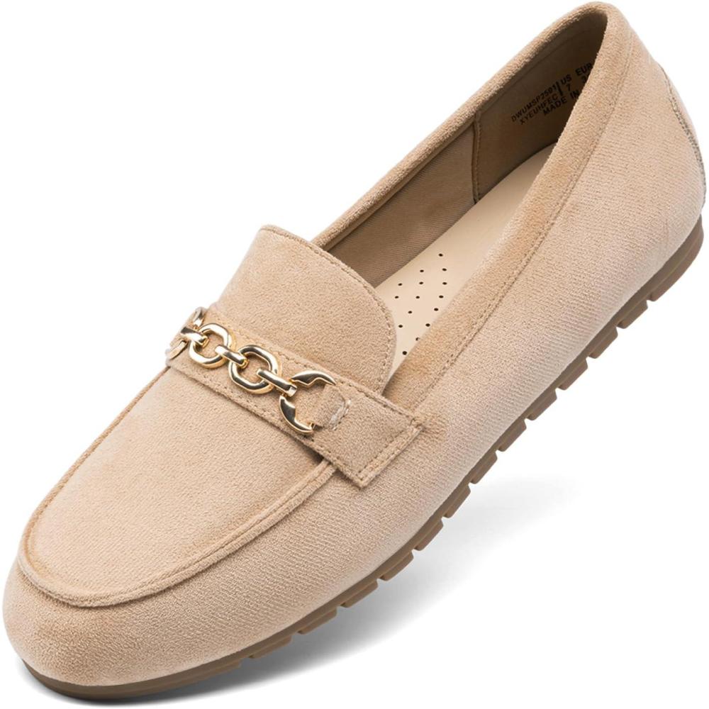 imageDREAM PAIRS Loafers for Women Casual Comfortable Slip On Flat Shoes Lightweight Leisure Work Shoes Comfort Walking ShoesCamel