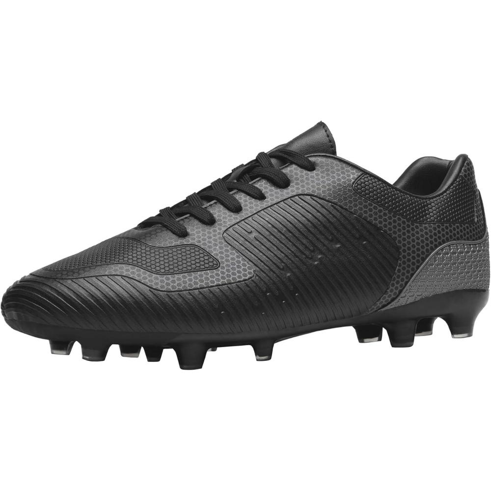 imageDREAM PAIRS Mens Firm Ground Soccer Cleats Soccer ShoesBlackGrey