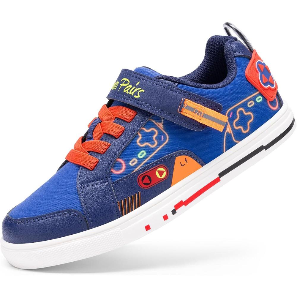 imageDREAM PAIRS Toddler Boys Sneakers Little Kids Shoes Playful Fun Cartoon Causal Walking NonSlip Hook and LoopNavy