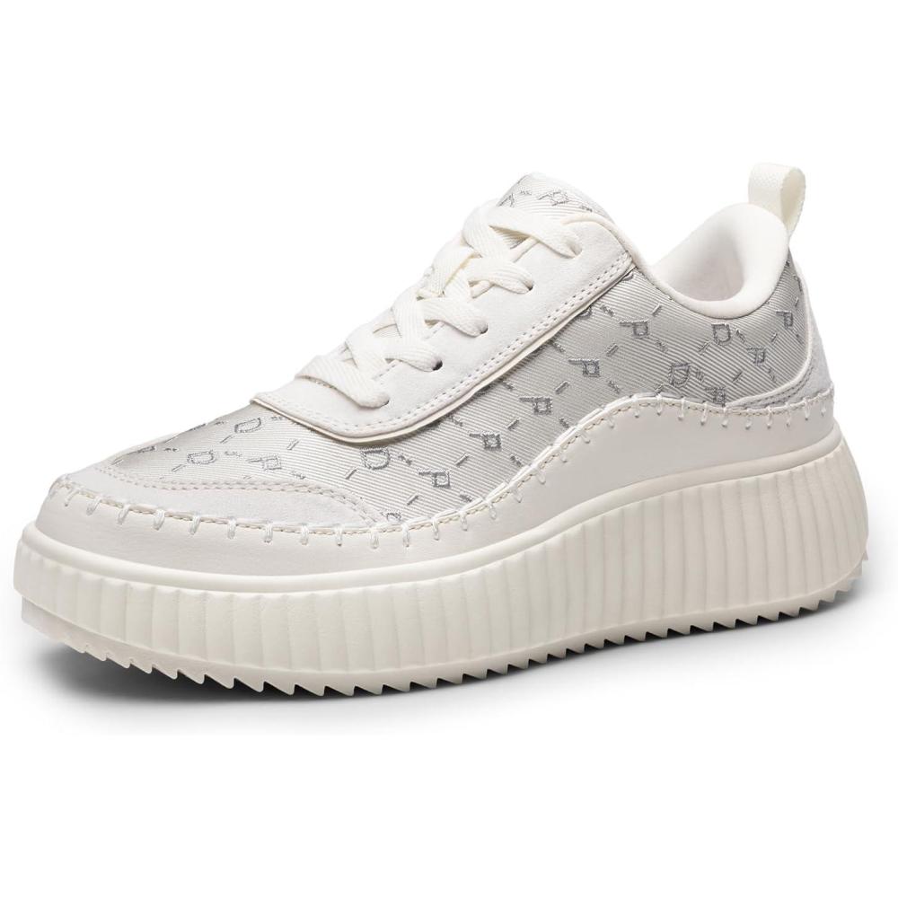 imageDREAM PAIRS Women Chunky City Tweed Comfortable Casual Platform Fashion SneakerBeige