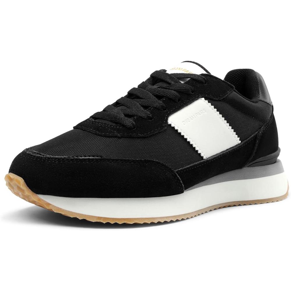 imageDREAM PAIRS Women Fashion Sneakers Walking Tennis Sports Athletic Comfortable Lightweight Running Lace Up Retro Classic Casual SneakerBlack
