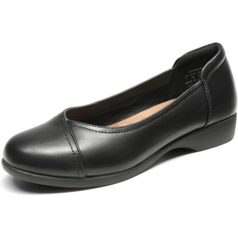 imageDREAM PAIRS Womens Ballet Flats Comfortable Slip On Business Office Dress Shoes for Women Dressy and Work with 3D Molded InsoleBlack