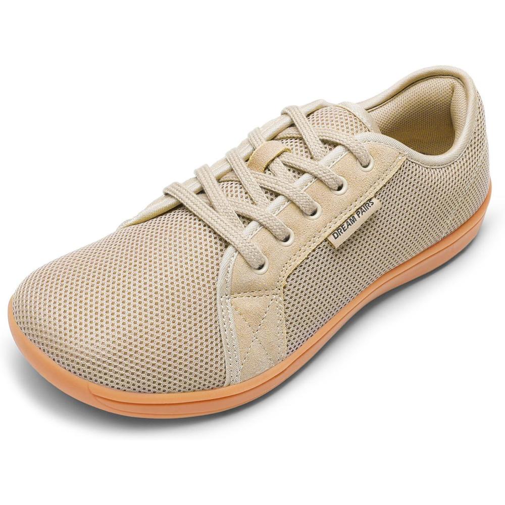 imageDREAM PAIRS Womens Barefoot Walking Wide Toe Box Zero Drop Minimalist Sneakers Non Slip Breathable Comfortable Lightweight Walking ShoesLight Brown
