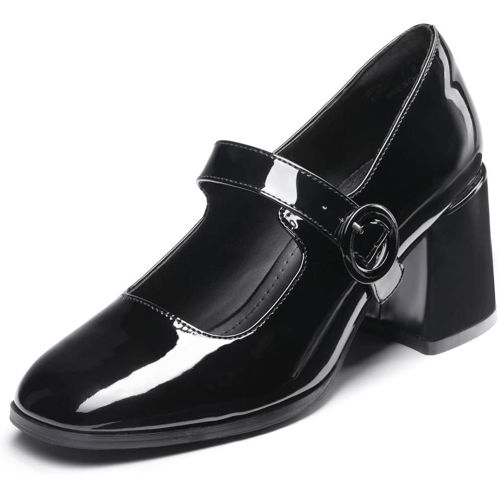 imageDREAM PAIRS Womens ClosedToe PumpsBright Black