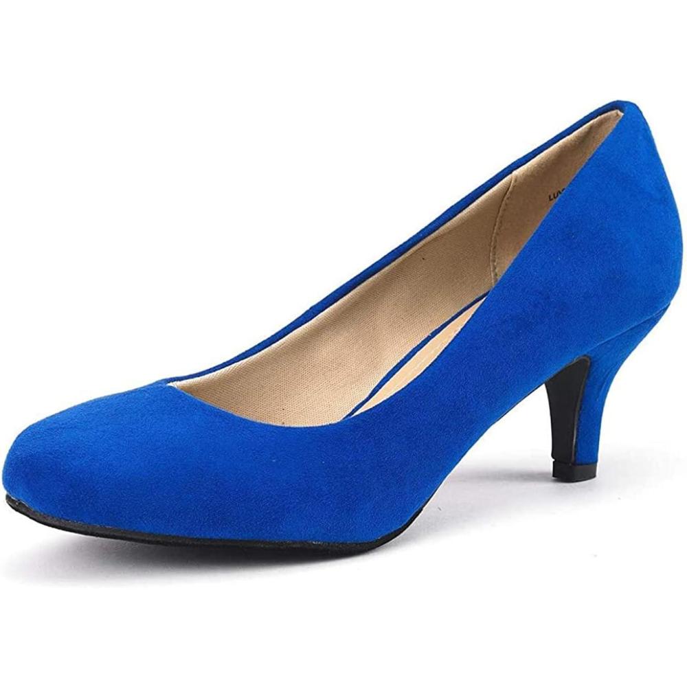 imageDREAM PAIRS Womens Dress Comfortable Low Heel Pump ShoesRoyalBlue