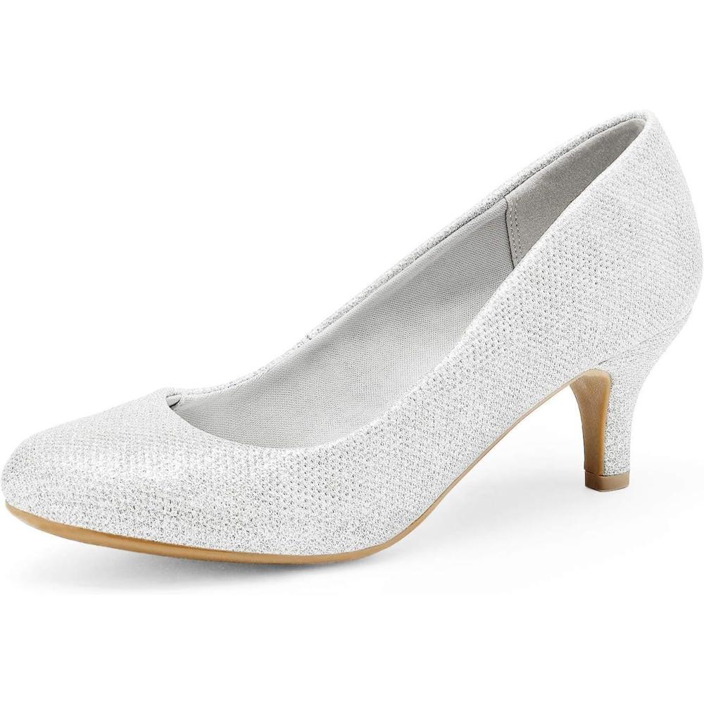 imageDREAM PAIRS Womens Dress Comfortable Low Heel Pump ShoesSilver