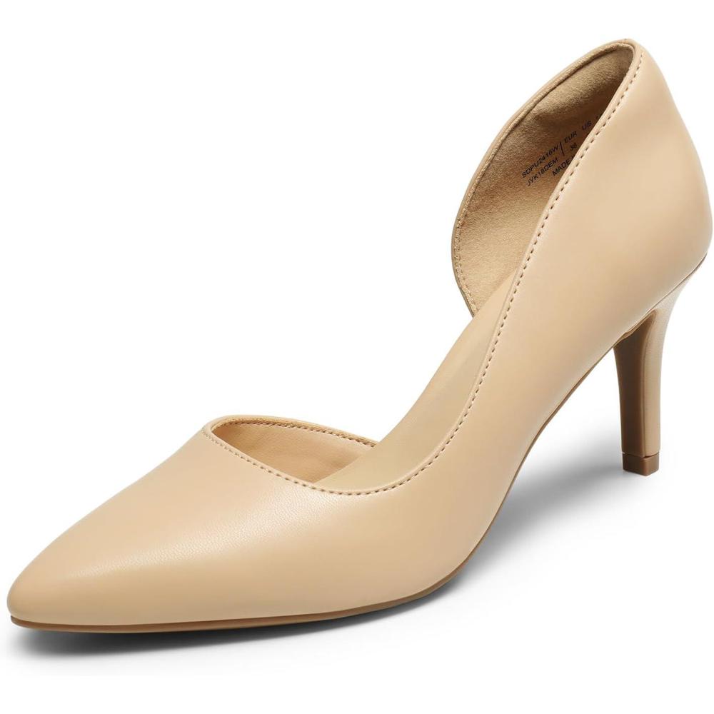 imageDREAM PAIRS Womens Dress High Heels Pumps Closed Pointed Toe Stiletto DOrsay Shoes for Wedding PartyNudepu