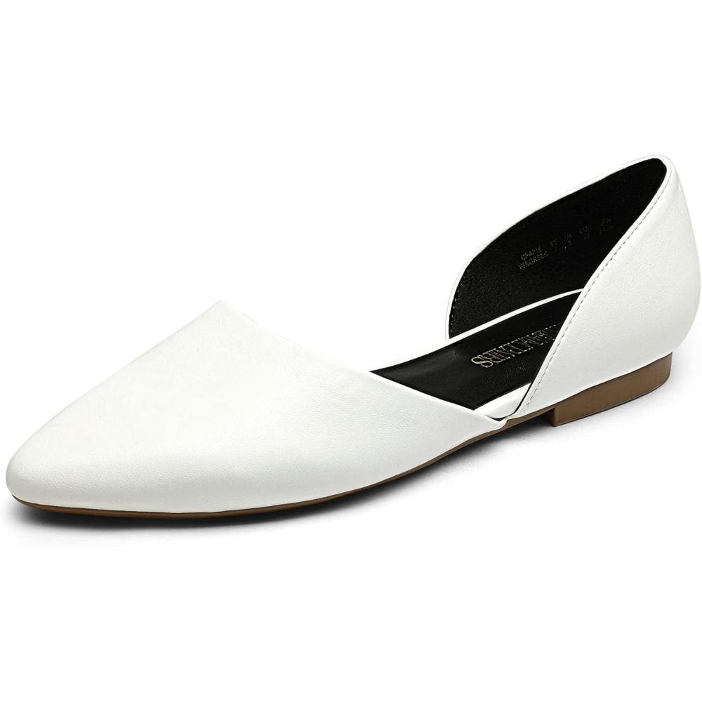 imageDREAM PAIRS Womens Elegant Dressy Flats Shoes Pointed Toe Casual Comfort Slip on Walking Flats for WomenWhite
