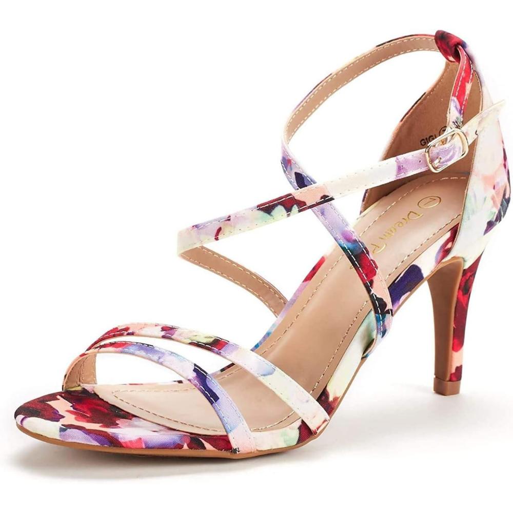 imageDREAM PAIRS Womens Fashion Stilettos Open Toe Pump Heel SandalsFloral