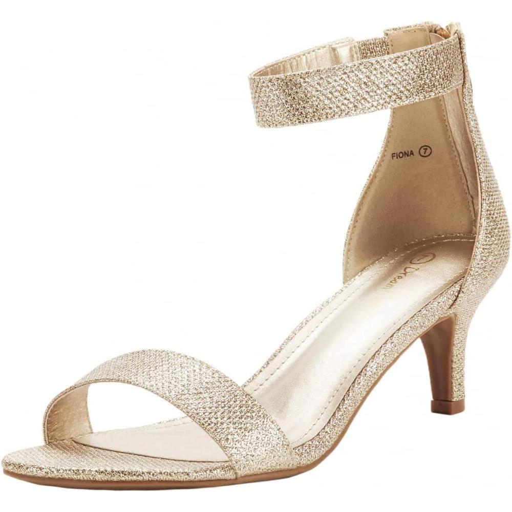 imageDREAM PAIRS Womens Fiona Fashion Stilettos Open Toe Pump Heeled SandalsGoldGlitter