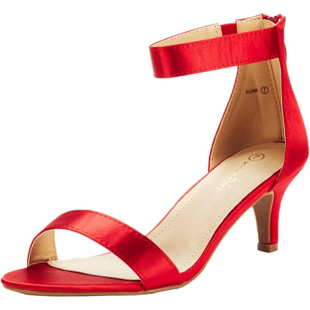imageDREAM PAIRS Womens Fiona Fashion Stilettos Open Toe Pump Heeled SandalsRed