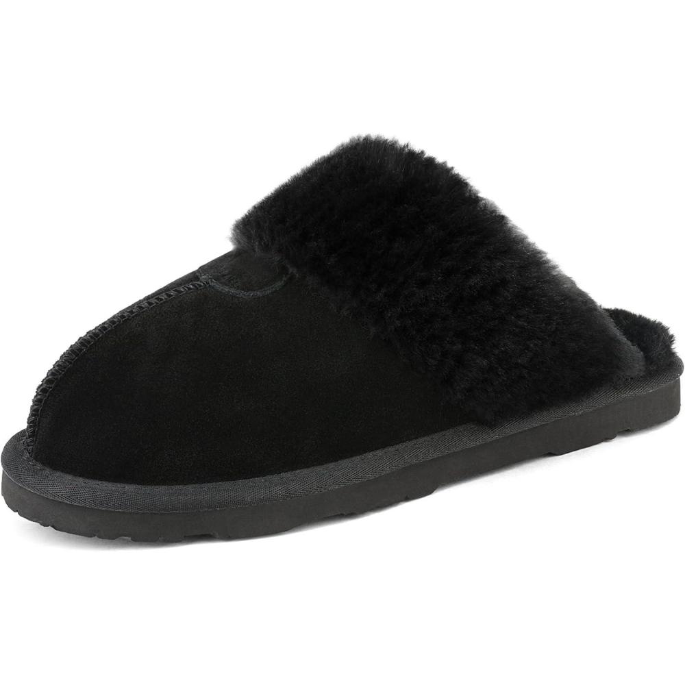 imageDREAM PAIRS Womens House Slippers Indoor Fuzzy Fluffy Furry Cozy Home Bedroom Comfy Winter Cute Warm Outdoor Shoes FuzzyEasyBlack