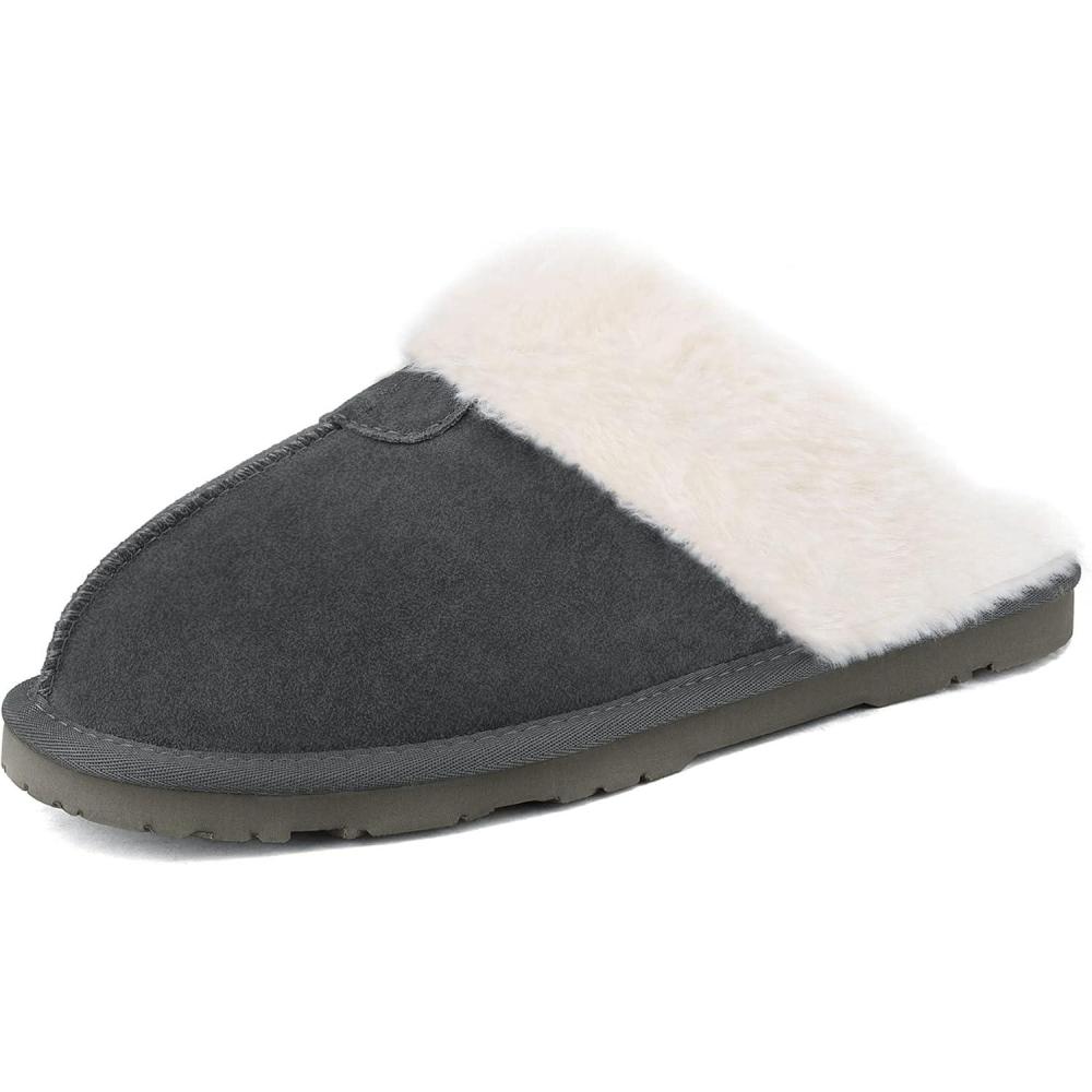 imageDREAM PAIRS Womens House Slippers Indoor Fuzzy Fluffy Furry Cozy Home Bedroom Comfy Winter Cute Warm Outdoor Shoes FuzzyEasyGrey