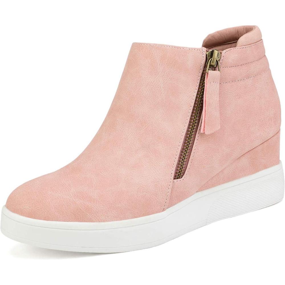 imageDREAM PAIRS Womens Platform Wedge Sneakers Ankle BootiesPink