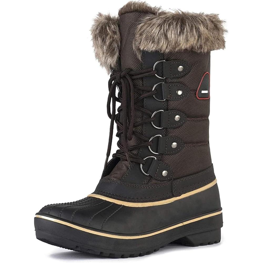 imageDREAM PAIRS Womens Snow BootsBrown
