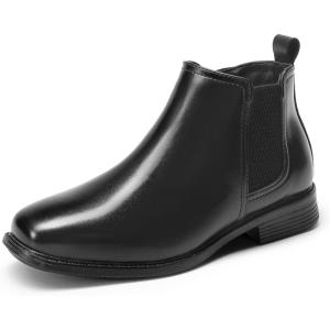 DREAM PAIRS Boys Chelsea Boots Side Zipper Classic Dress Boots for Kids(Black)
